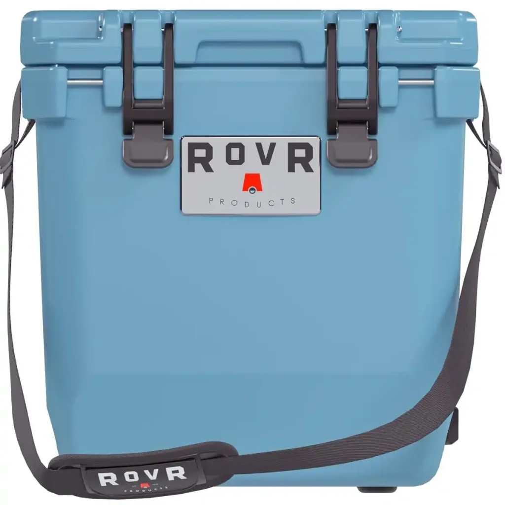 RovR RollR 60 rolling cooler with big wheels on sand