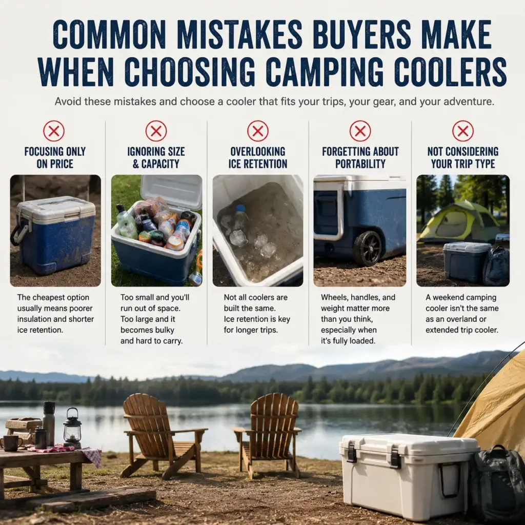 common mistakes people make when choosing camping coolers during summer camping trips