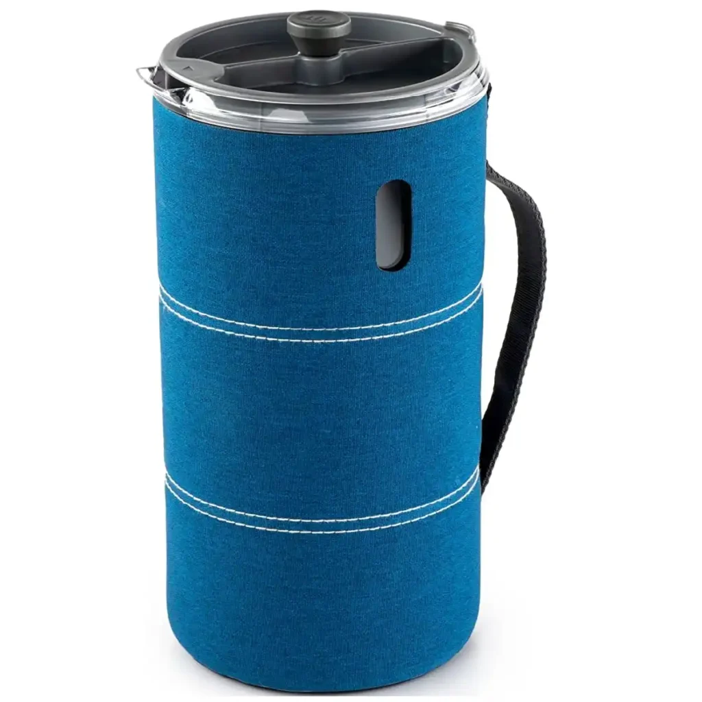 GSI Outdoors JavaPress with blue insulation sleeve
