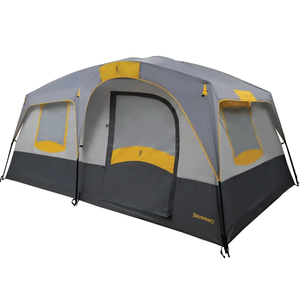 Browning Big Horn camping tent standing strong in wind and heavy rain