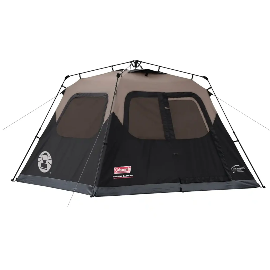 Coleman Instant Cabin fast setup camping tent with pre-attached poles