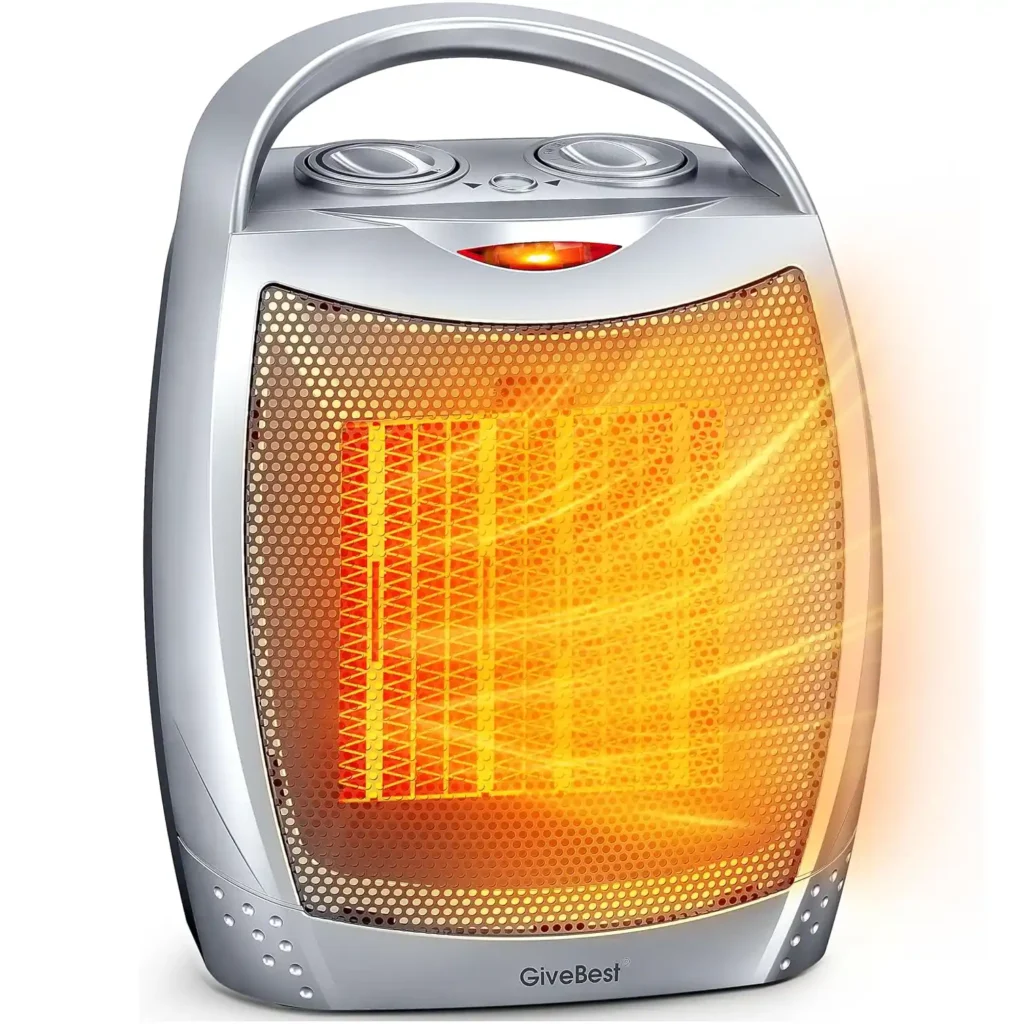 GiveBest portable electric ceramic space heater silver