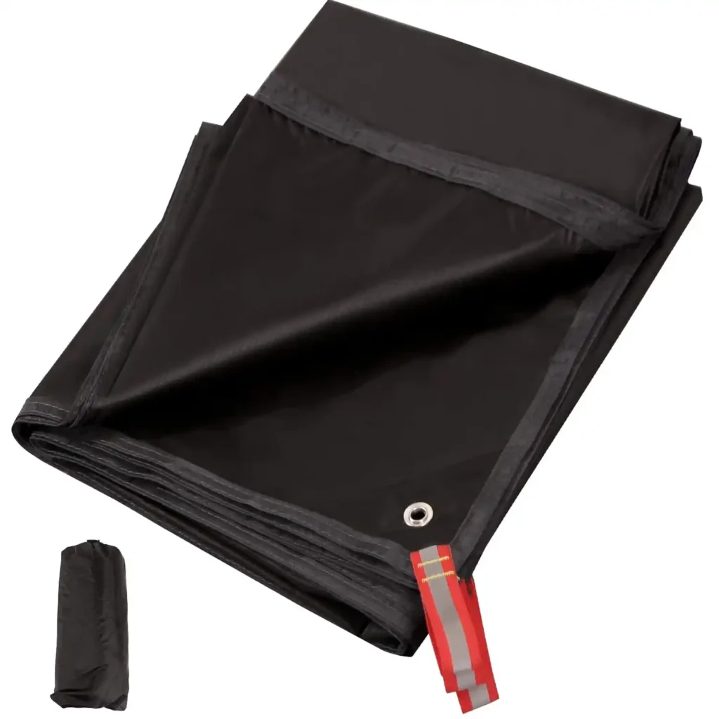 REDCAMP extra large waterproof ground tarp providing full floor coverage for a 6-person family camping tent