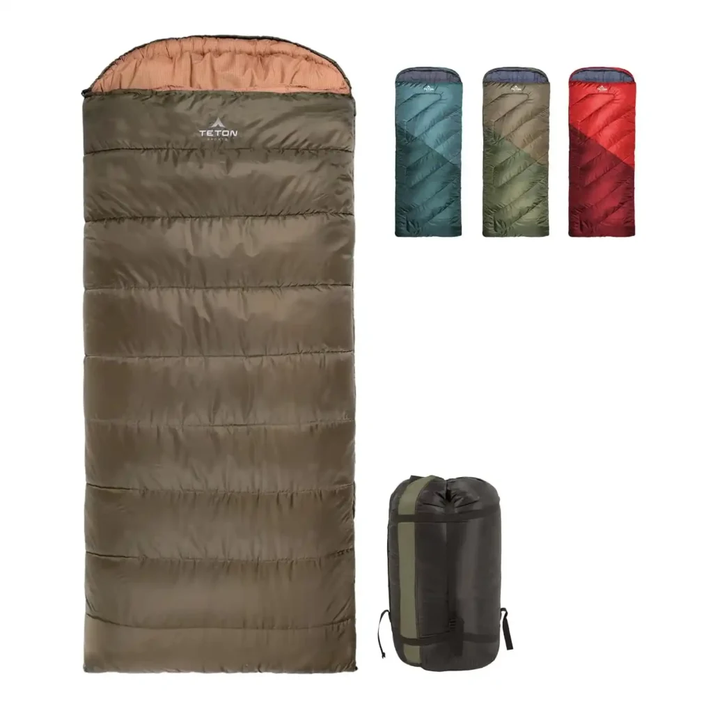 TETON Sports Celsius 0°F budget car camping sleeping bag with flannel lining for winter warmth