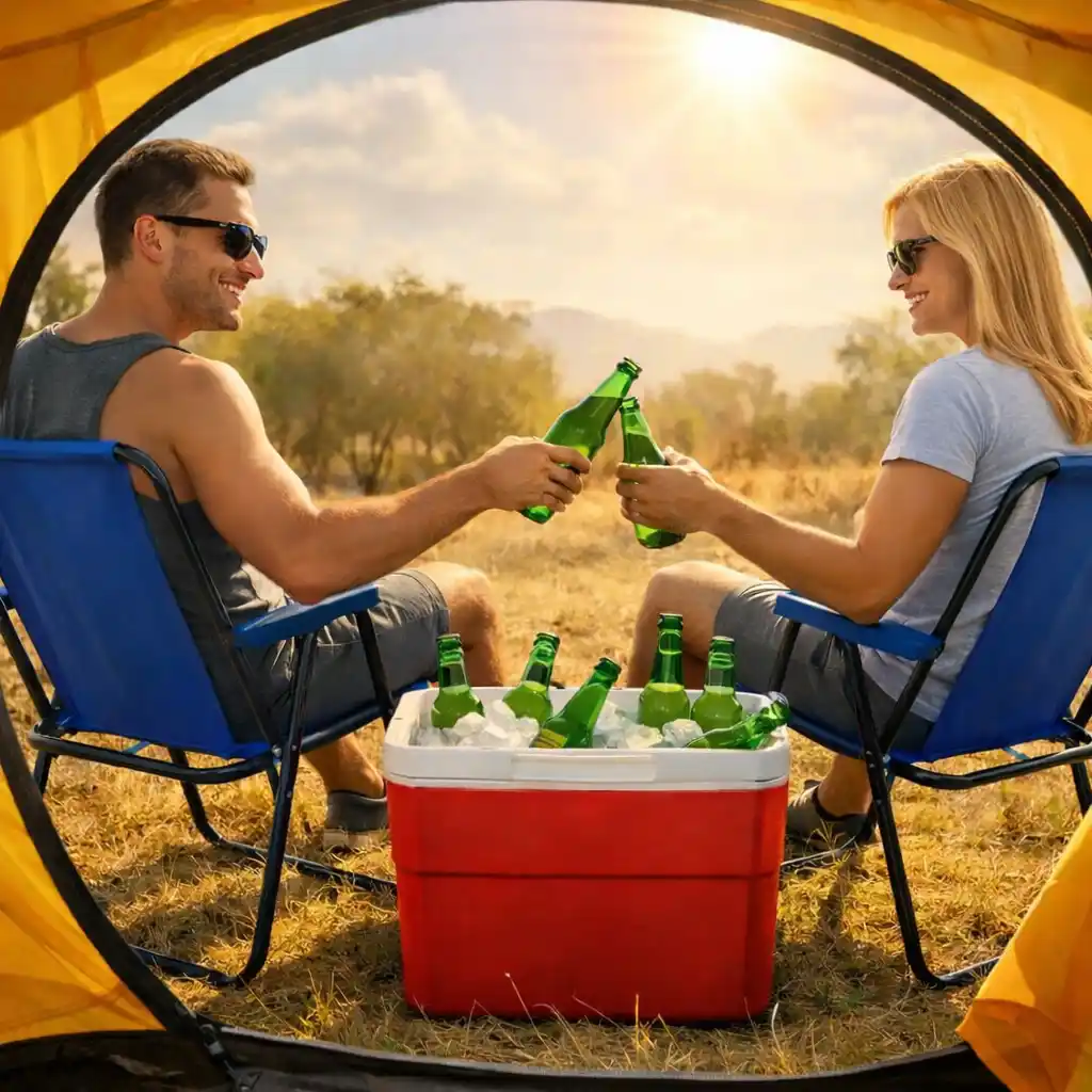 well ventilated camping tent for hot weather at sunny campsite