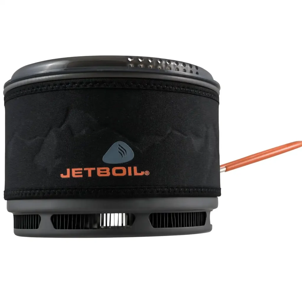 Jetboil FluxRing 1.5L Cook Pot with fuel-efficient heat-capture technology and insulating cozy.