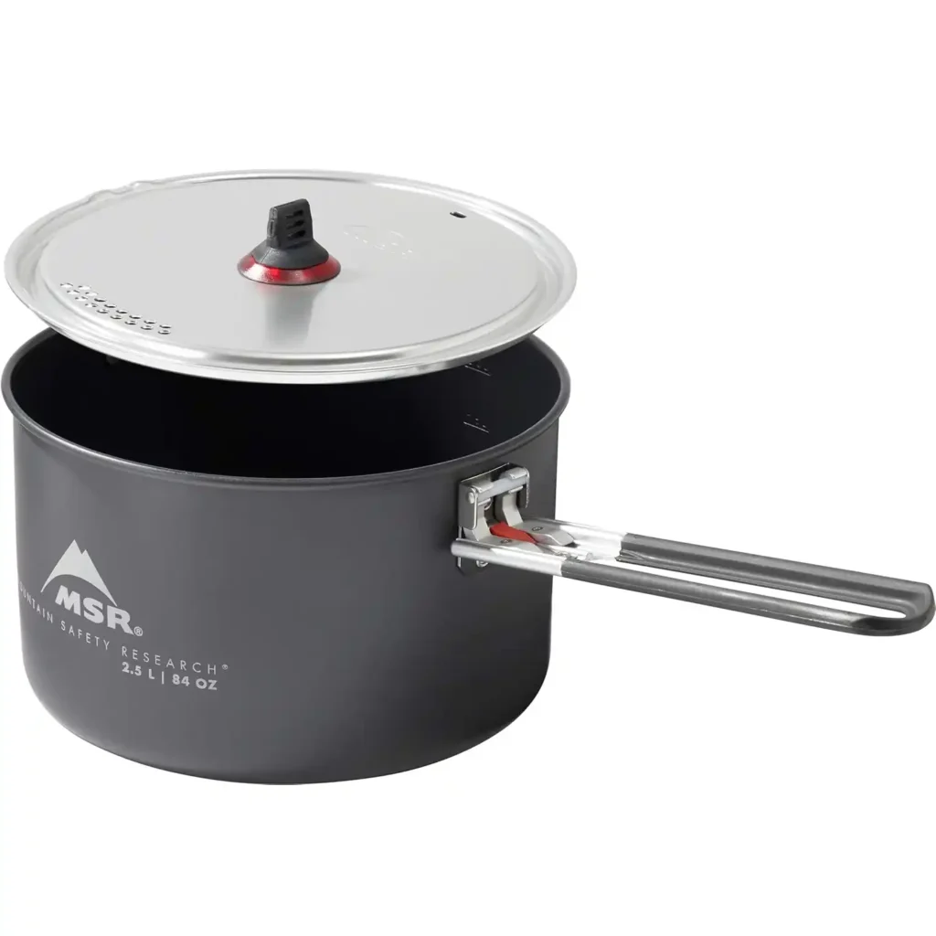 MSR Ceramic Solo Pot with non-stick Fusion ceramic coating for easy backcountry cleanup