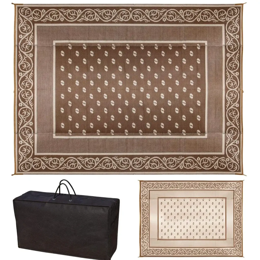 large sand mine camping mat used on muddy campsite providing clean dry surface