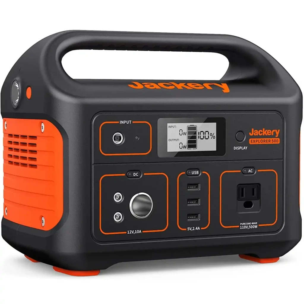 Jackery Explorer 500 compact power station for car and vehicle camping