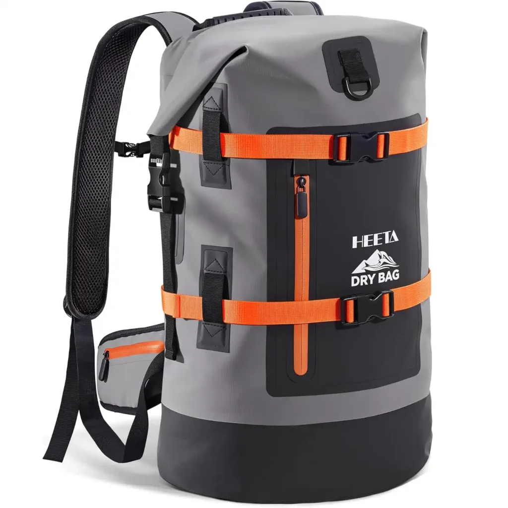 HEETA waterproof dry bag used for rainy campground storage and wet gear organization