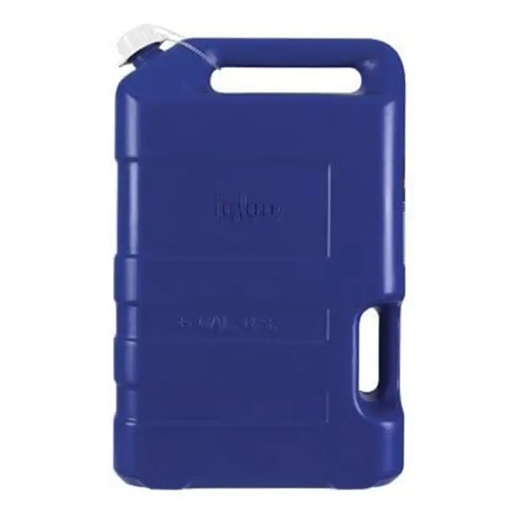 Igloo 6 gallon camping water container being used at a family campsite