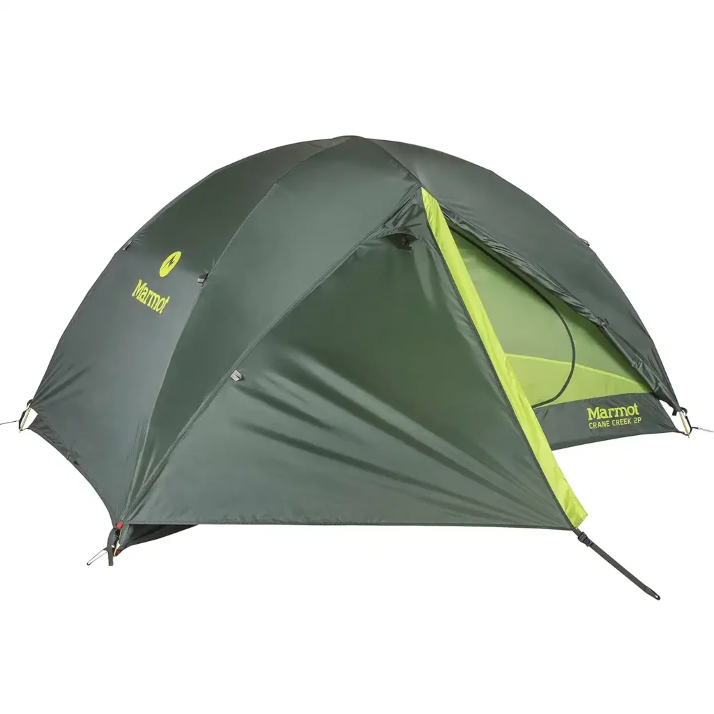 Marmot Tungsten 2P camping tent for freezing overnight campground conditions