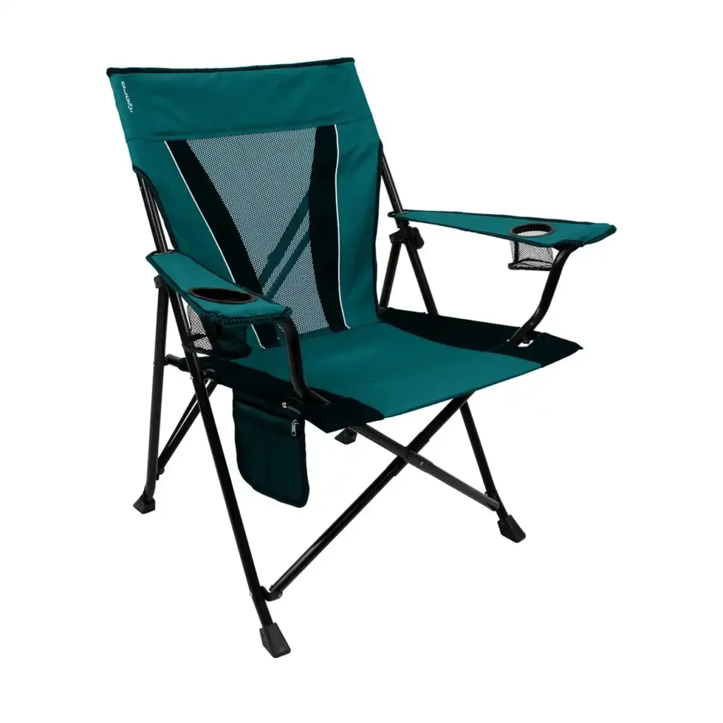 Kijaro Dual Lock XXL camping chair set up outdoors with dual-lock frame design