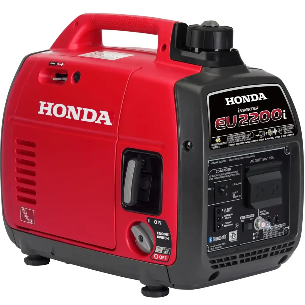 Honda EU2200i portable inverter generator for camping and RV power.