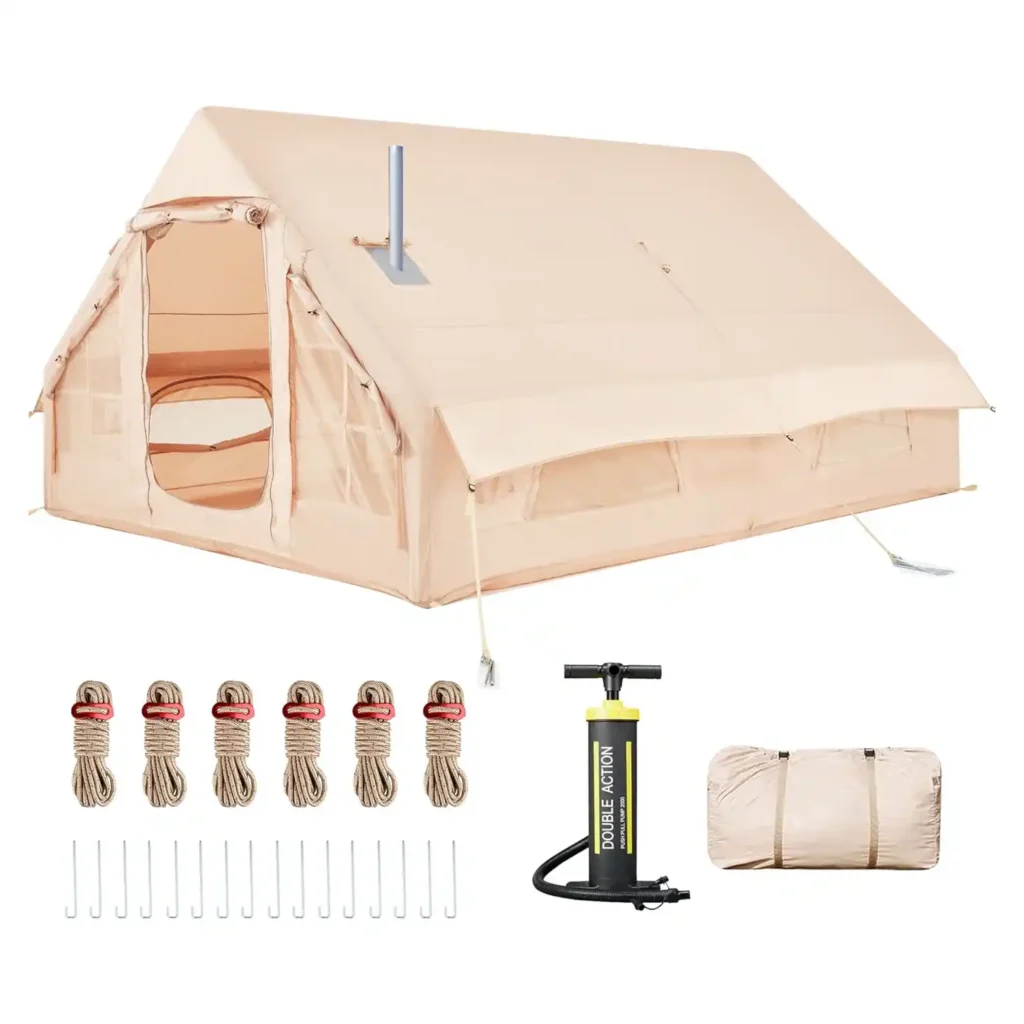 YOLENY Inflatable Glamping Tent 8–10 Person set up at a spacious campsite for luxury family camping