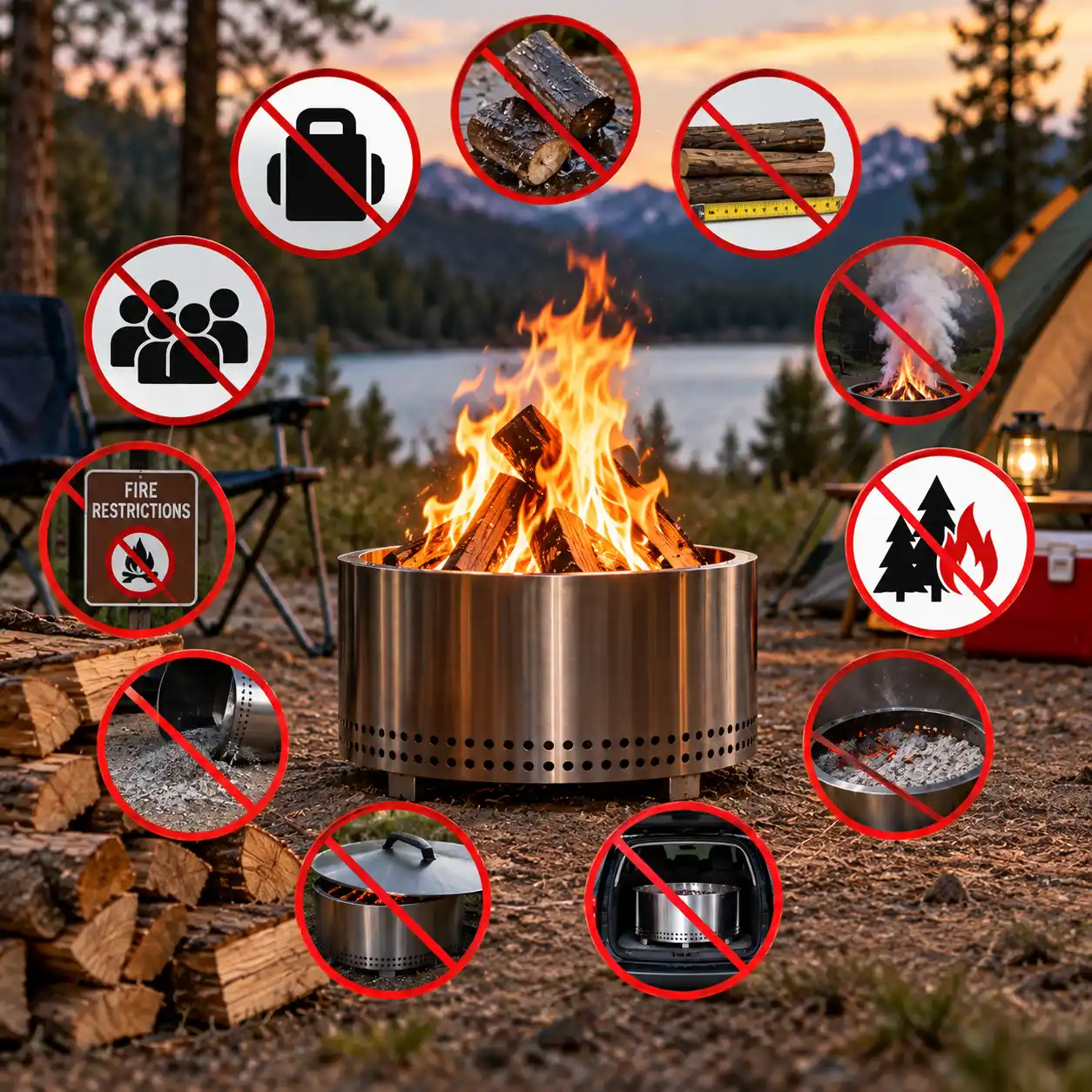 Common mistakes when using a wood-burning fire pit for camping