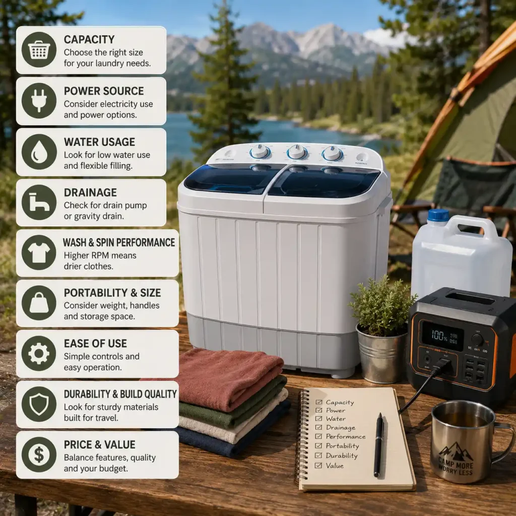 Choosing a portable washing machine for camping
