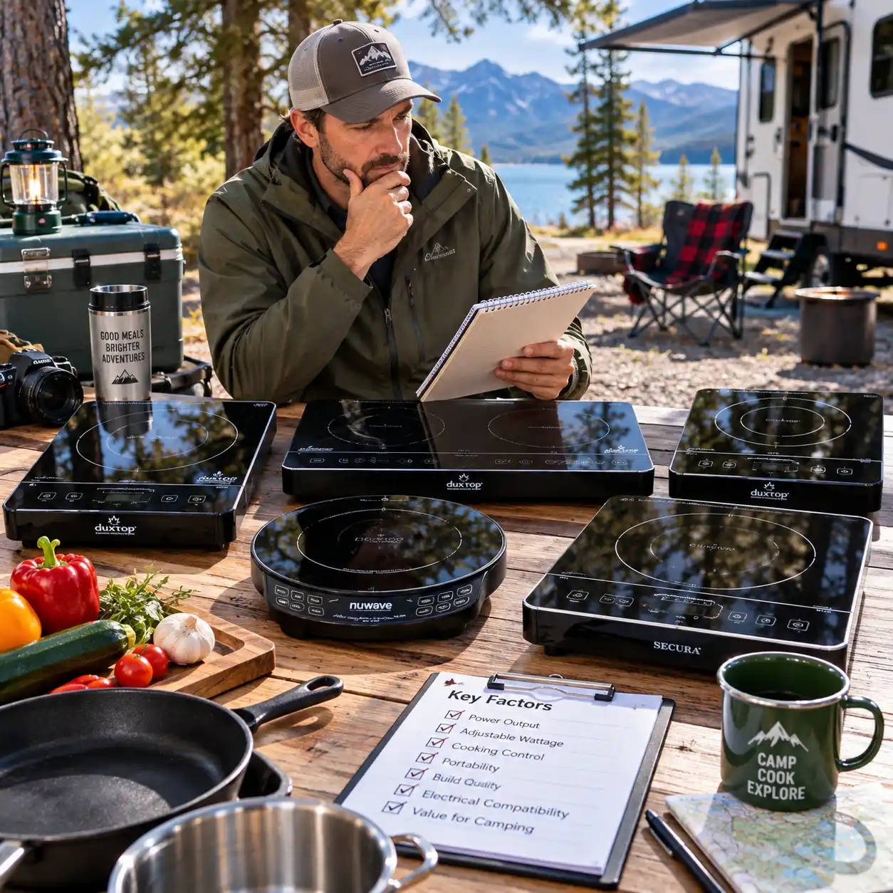 Comparing portable induction cooktops for camping at an RV campsite
